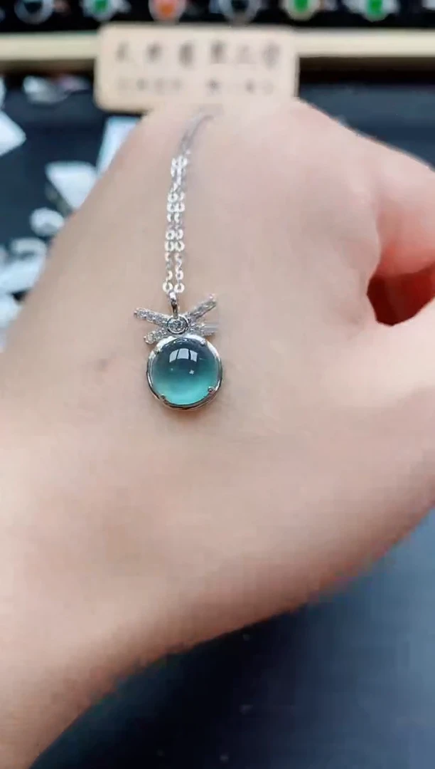 套链银S925镶嵌翡翠1