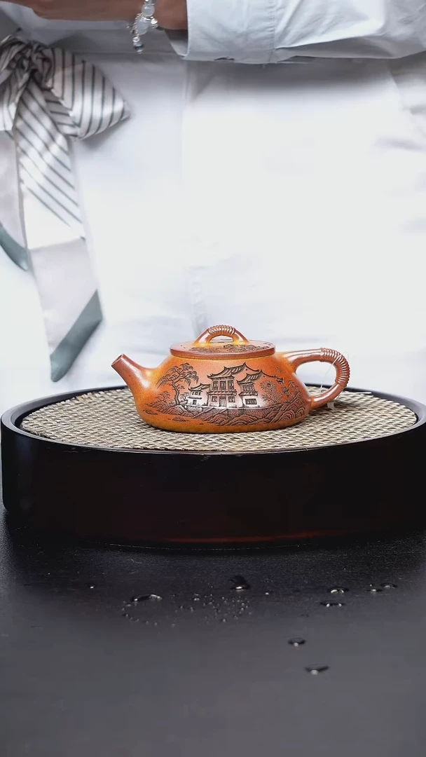 茶壶紫砂紫砂火云石瓢
