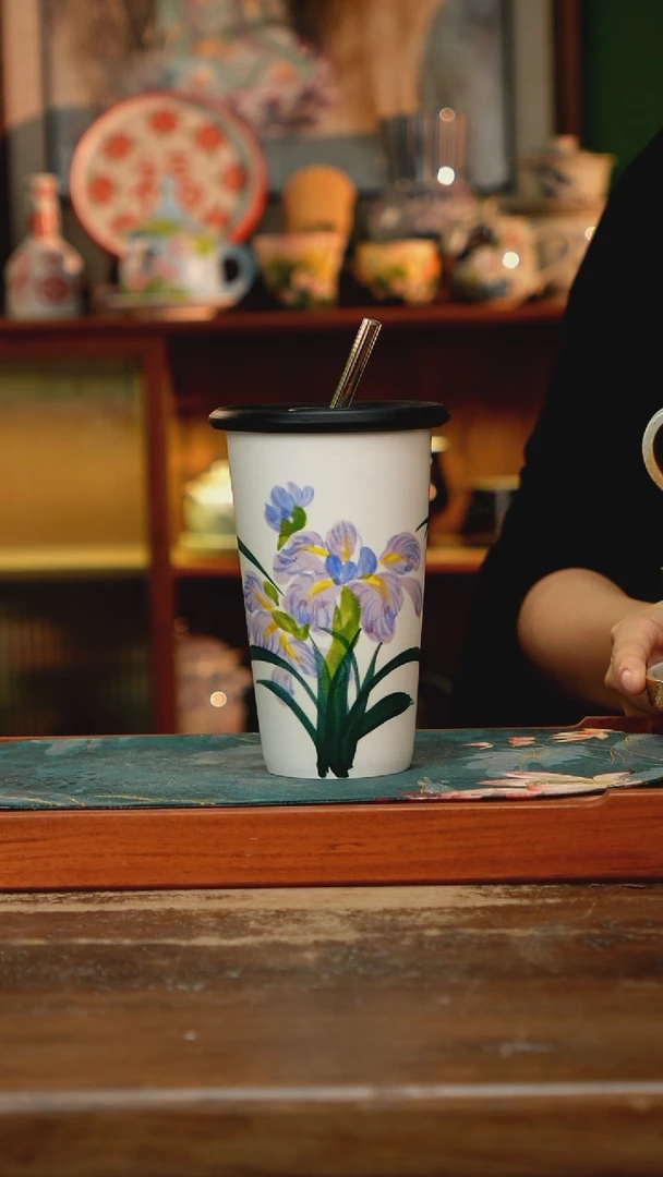 摆件景德镇纯手工釉下彩精品茶具水杯