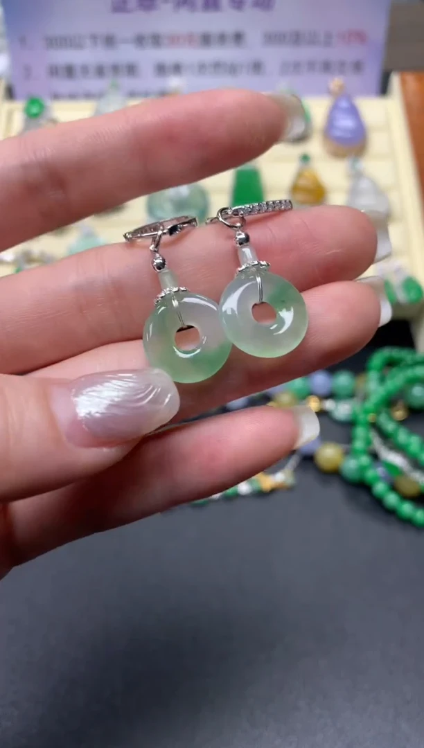 【闪购商品】翡翠耳饰银S925镶嵌耳饰|600+60