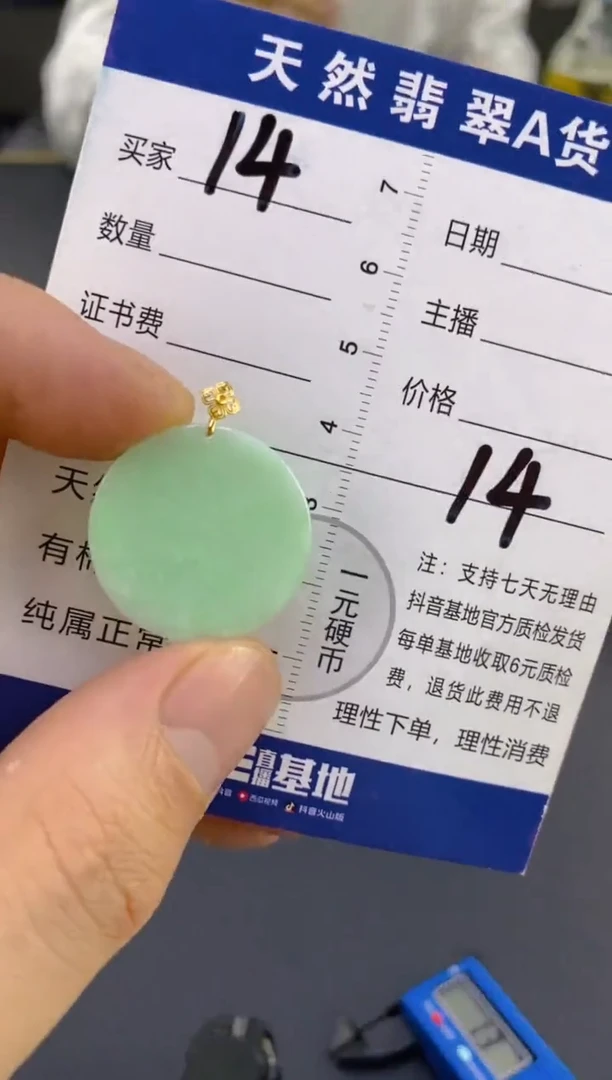 【闪购商品】翡翠颈饰18K金镶嵌天然A货翡翠