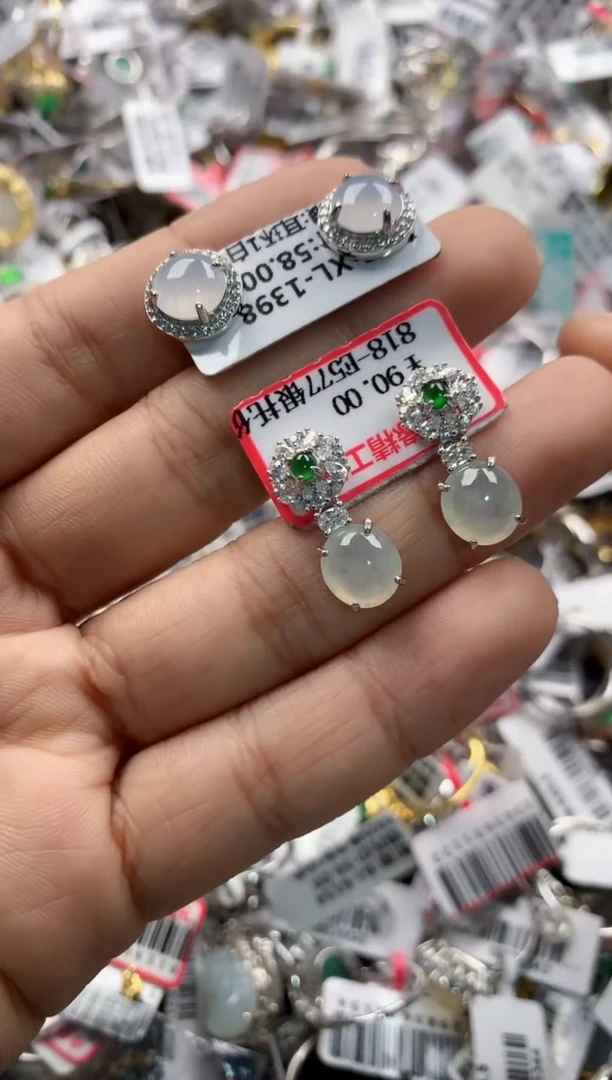 银S925镶嵌戒指翡翠999     1