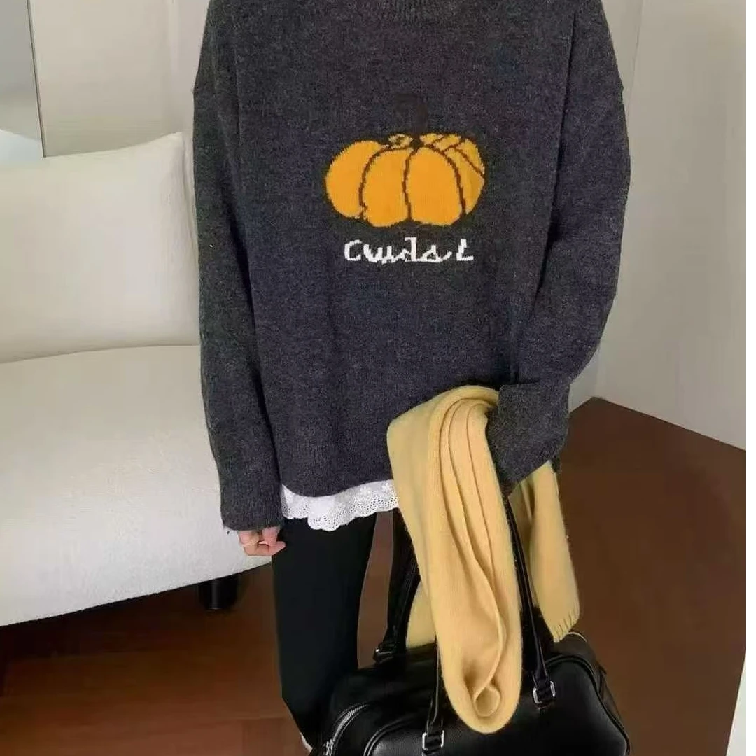 『雨美 Show』9966时尚百搭卡通花边毛衣