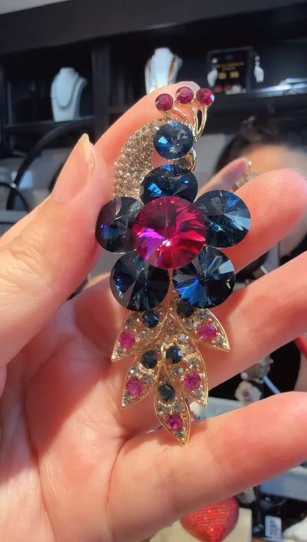 仿水晶铜合金高货 正品华子 牛仔蓝凤凰