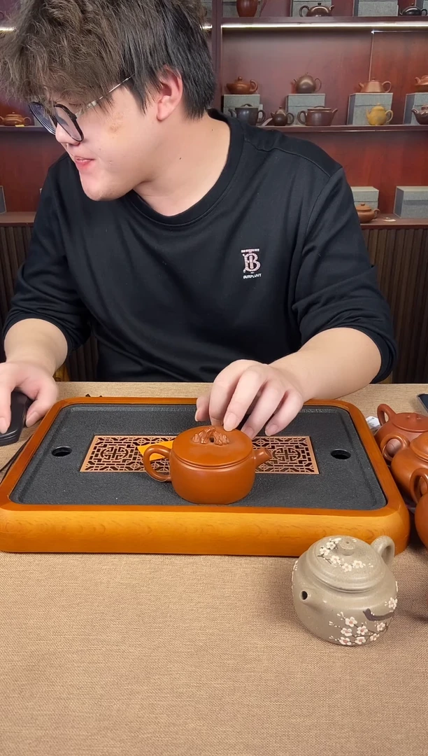 茶杯紫砂徐霞朱泥大口汉瓦