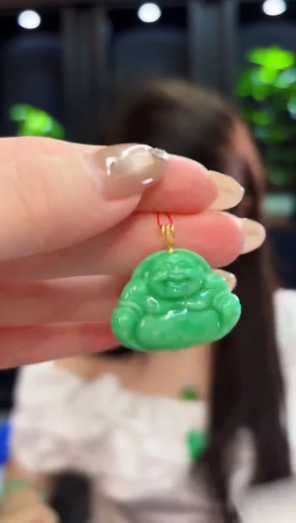 翡翠18K金镶嵌颈饰 缅料A货/支持复检/一件