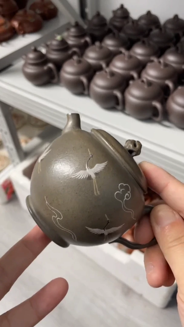 茶壶紫砂富****偶柴烧鹤壶一套