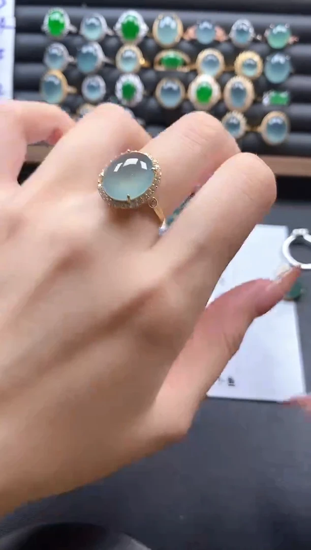 银S925镶嵌戒指翡翠51151