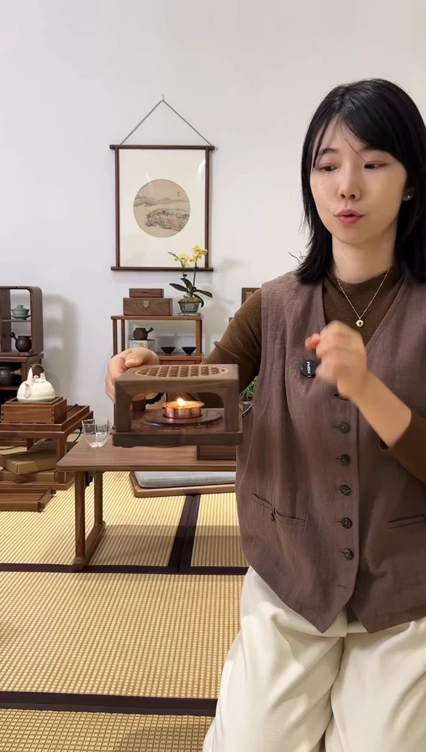 黑胡桃木方形温茶炉