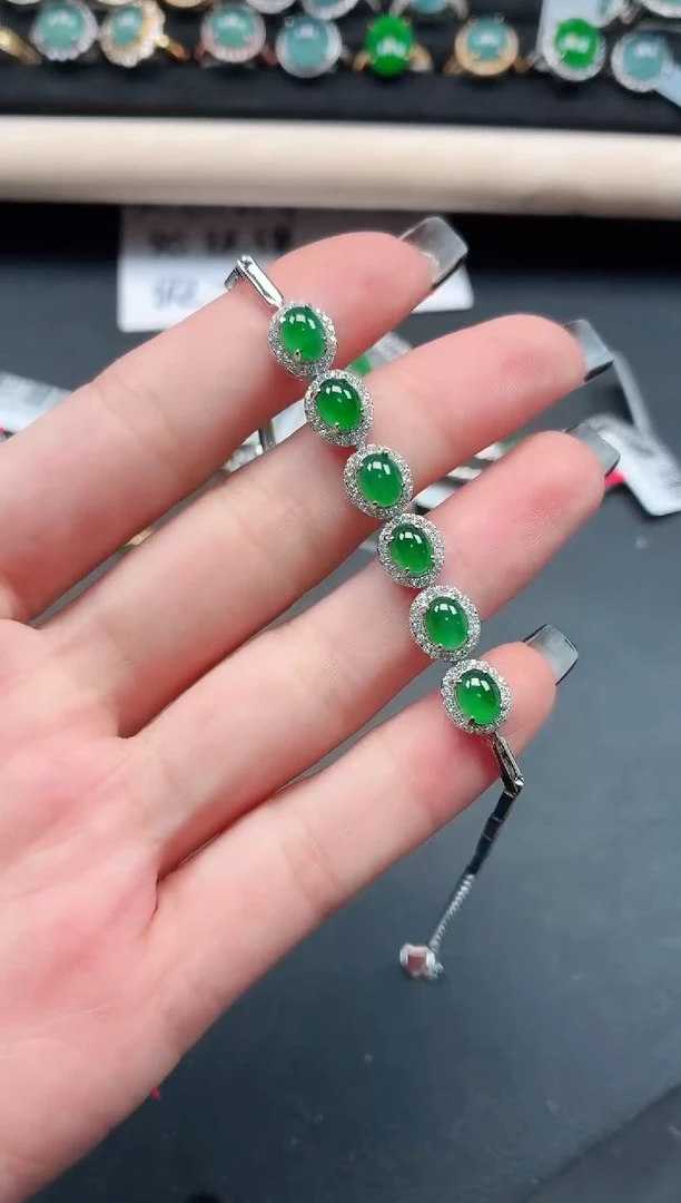 翡翠戒指银S925镶嵌11111