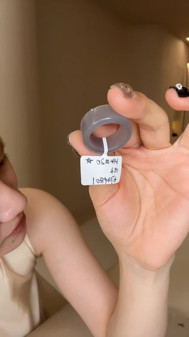 和田玉戒指未镶嵌20码烟紫多样性发其一