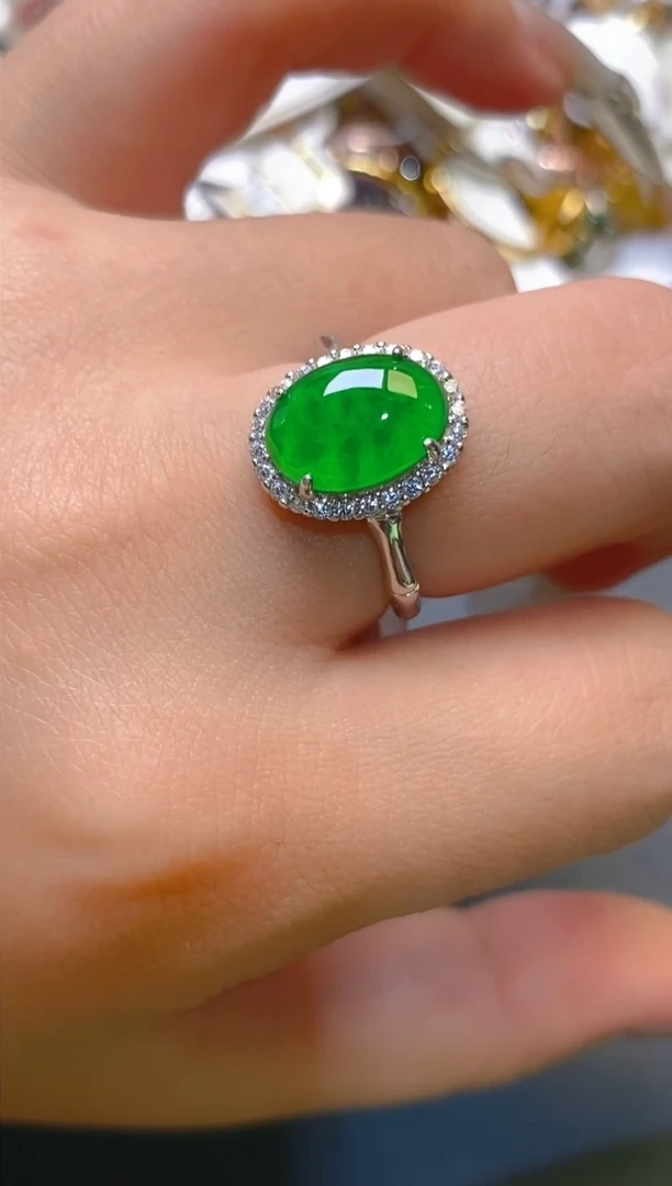 【闪购商品】翡翠耳饰银S925镶嵌天然A货翡翠1