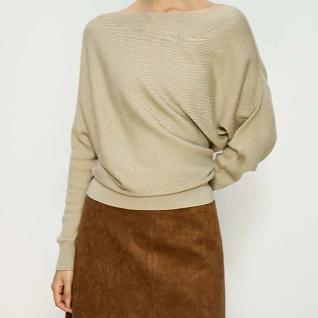 不规则设计长袖针织衫WD2139