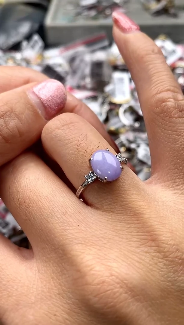 【闪购商品】翡翠戒指银S925镶嵌6666666    1