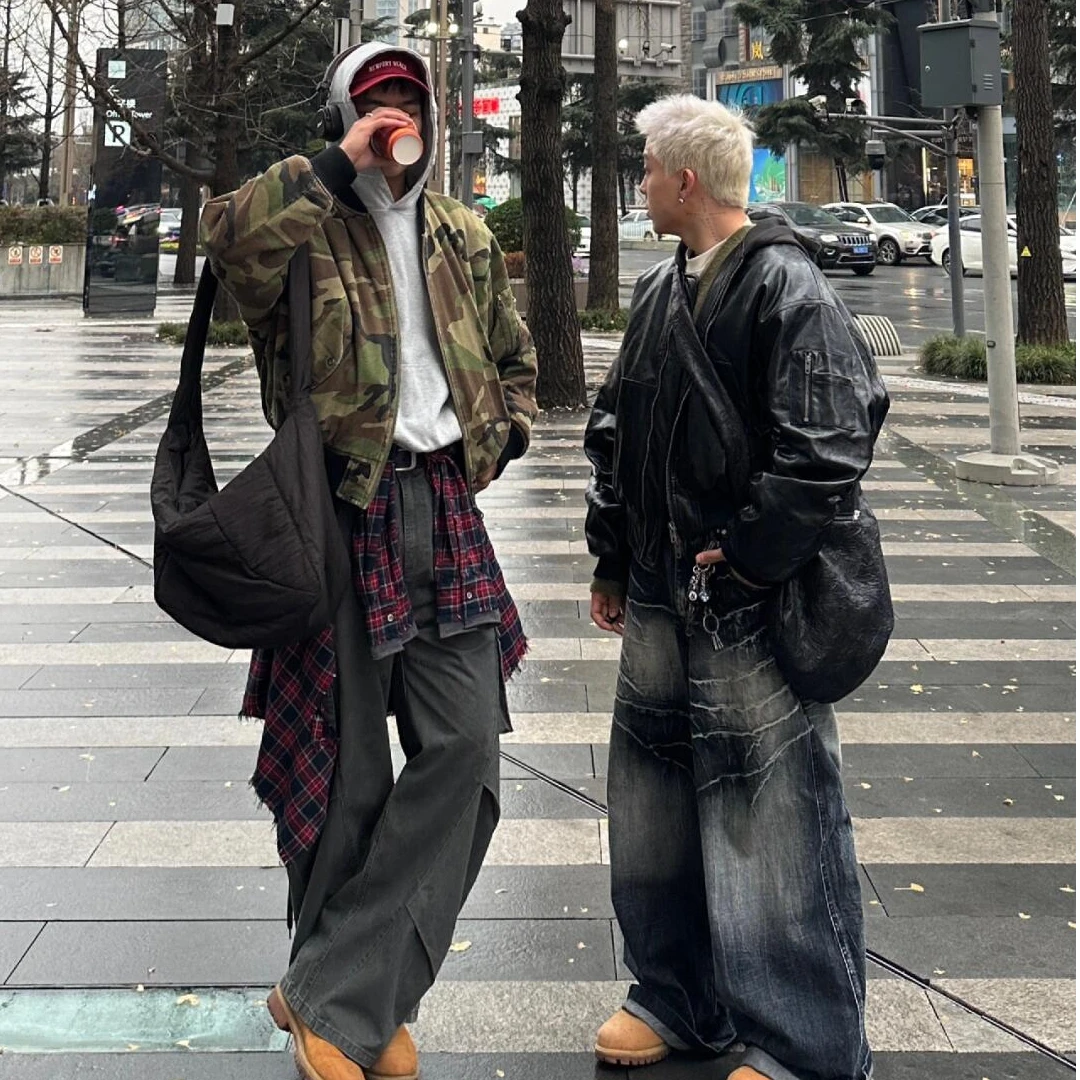 【牛魔王】集合店品牌fs日线水洗破洞弯刀牛仔裤