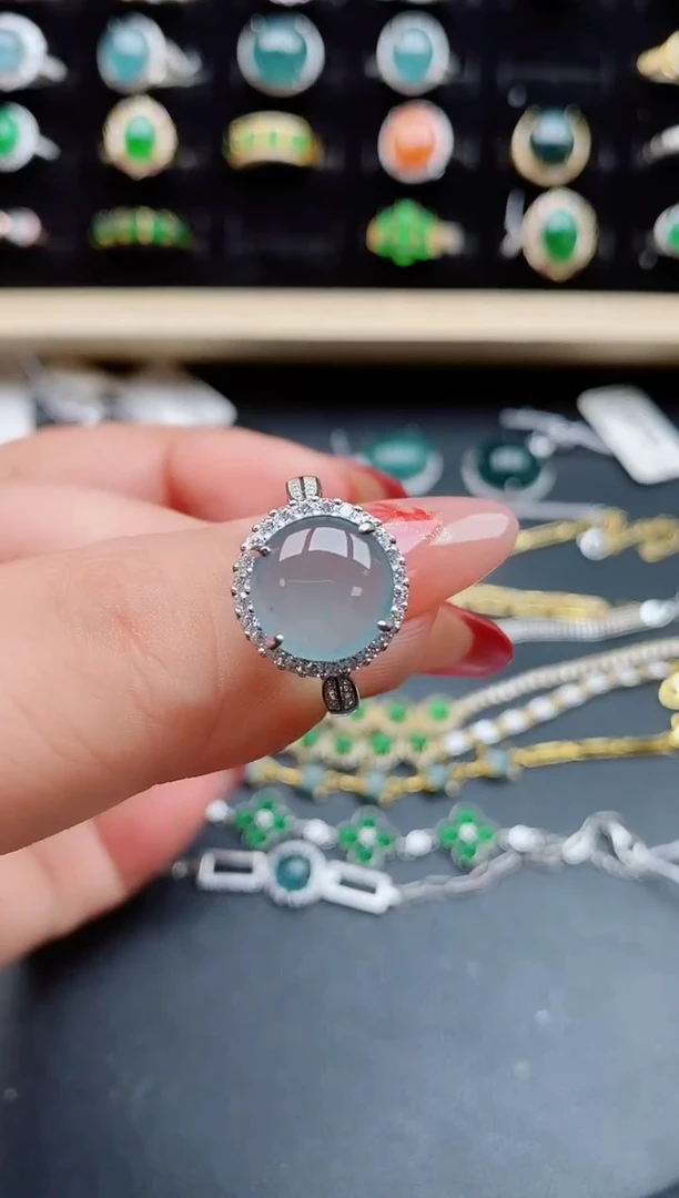 【闪购商品】翡翠戒指银S925镶嵌12121