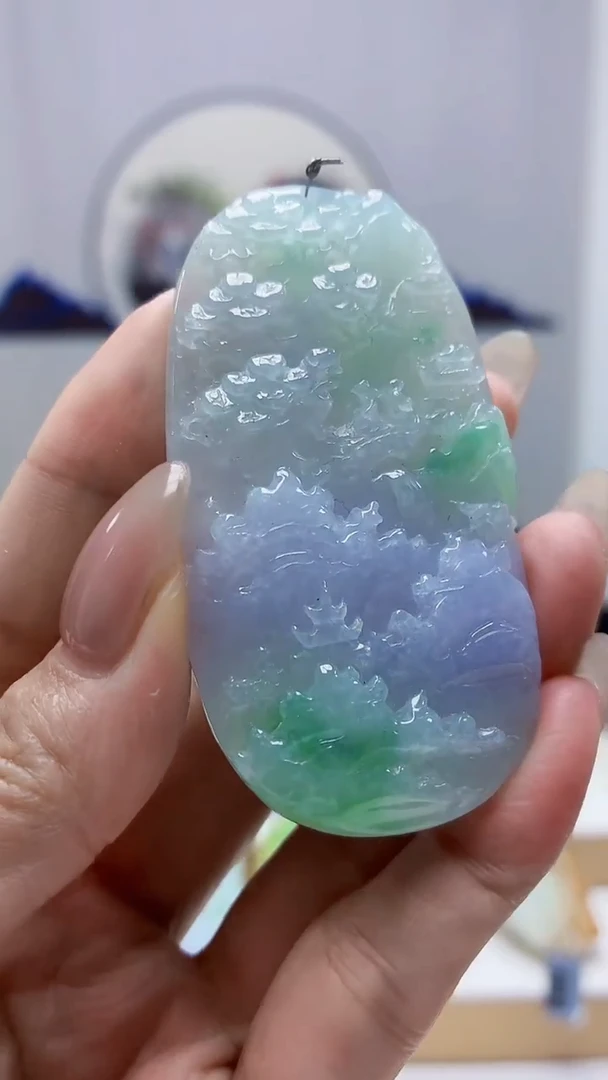 未镶嵌定制翡翠5160MM-毛货挂件91