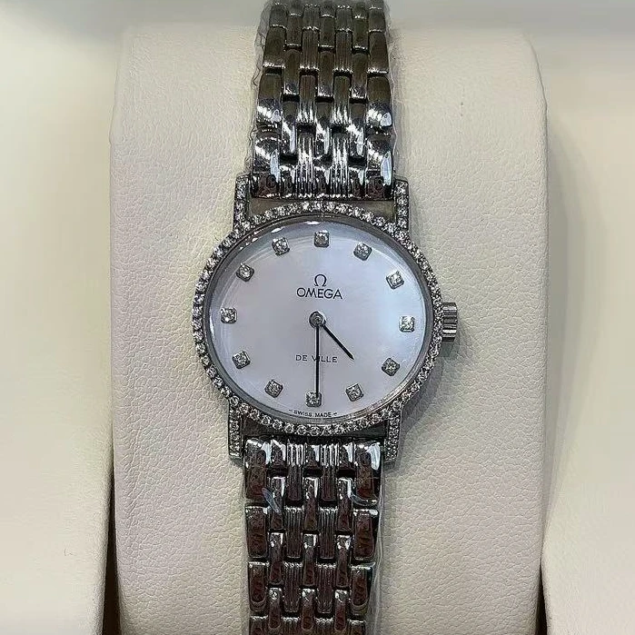 95新 Omega/欧米茄 手动机械表后镶钻盘24腕18/25610458/yy