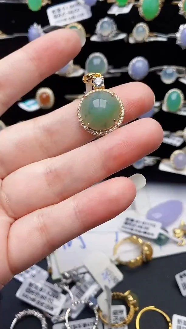 颈饰银S925镶嵌翡翠0563