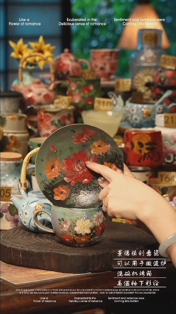 陶瓷景德镇高温釉下彩手工手绘款式