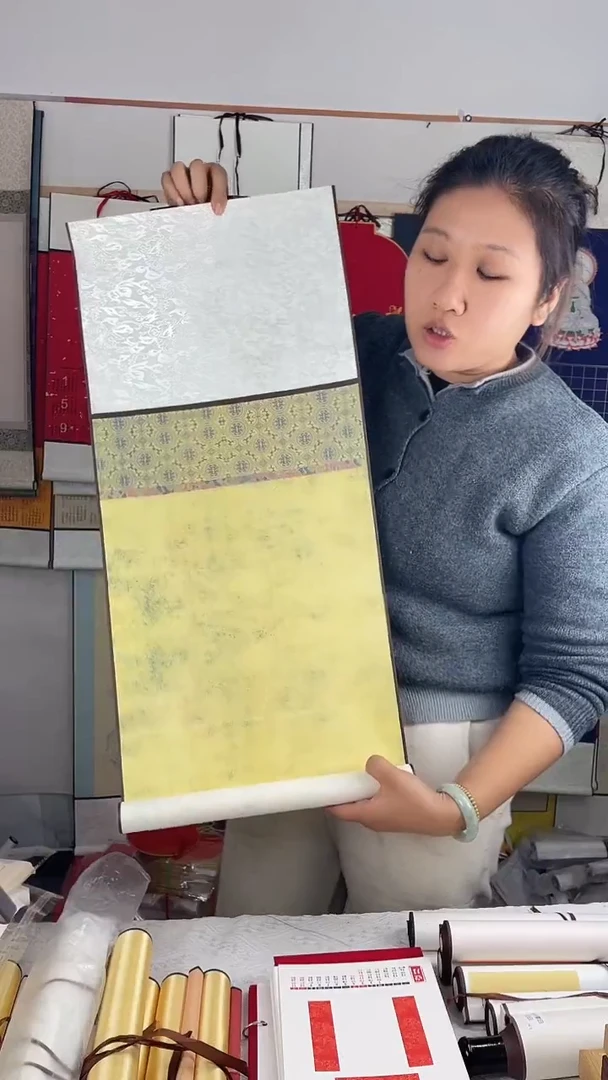 6个四尺对开微喷做旧挂轴