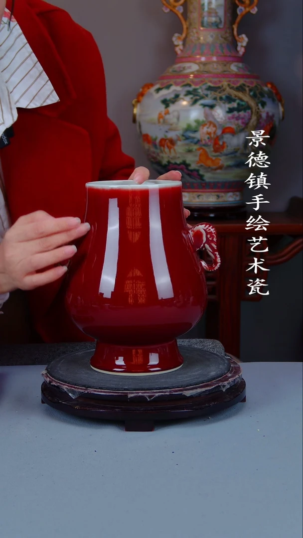 摆件陶瓷景德镇手工手绘陶瓷摆件68