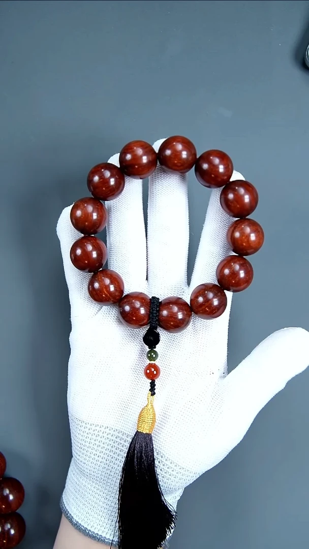 手串/手链小叶紫檀大*印度小叶紫檀泥料金星18*13mm