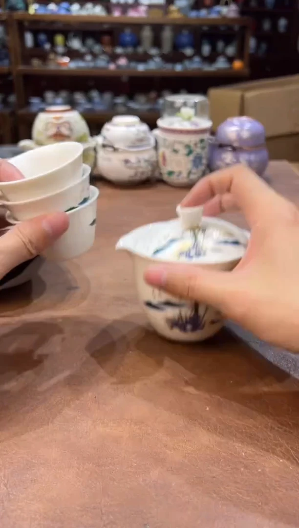 真的很便宜超好看会开片的旅行茶具