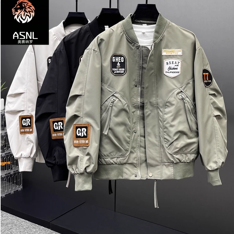 棒球领夹克飞行服外套男款春秋季2025新款高级感痞帅潮牌男装上衣