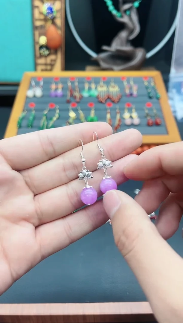 【闪购商品】玛瑙/玉髓耳钉银S925镶嵌401000