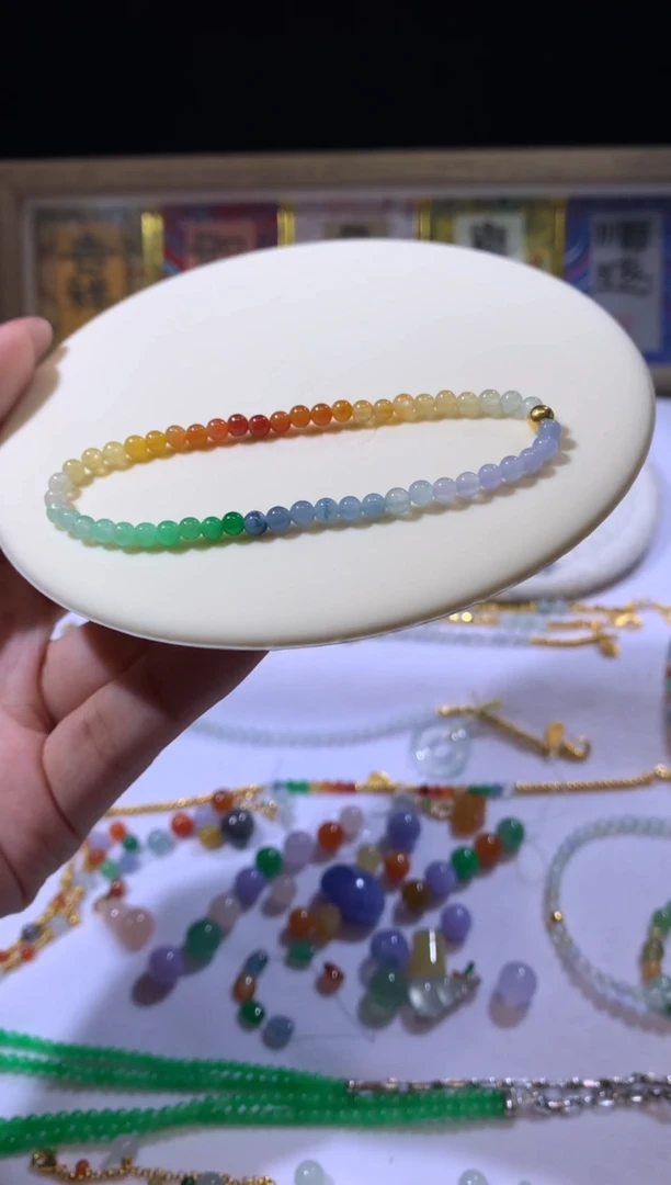 定制翡翠未镶嵌?****鲤3.6珠链