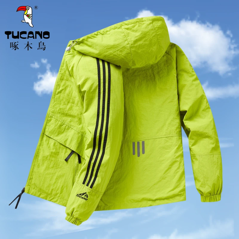 TUCANO/啄木鳥秋冬加绒休闲男士外套透气连帽运动薄款风衣女夹克0