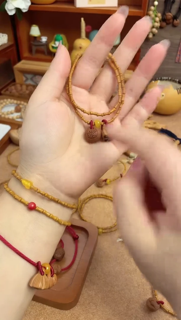 竹节手串一物一拍好运连连款双圈