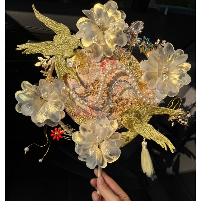 《扶摇》团扇diy材料包新娘结婚喜扇重工秀禾婚礼手工闺蜜结婚礼物