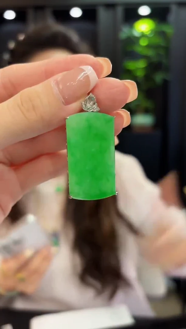 颈饰18K金镶嵌翡翠 缅料A货/支持复检/一件