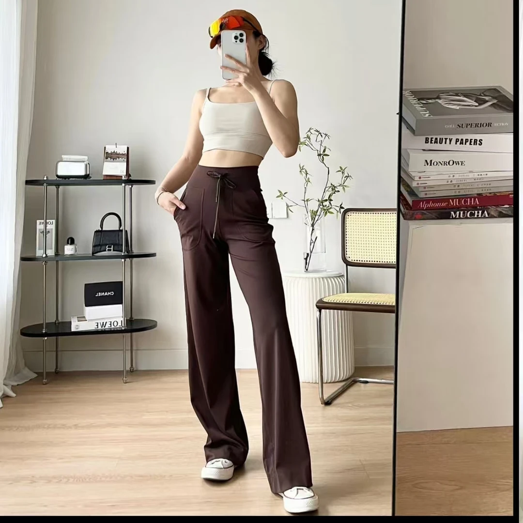 一样一样的运动瑜伽阔宽松腿长裤高腰