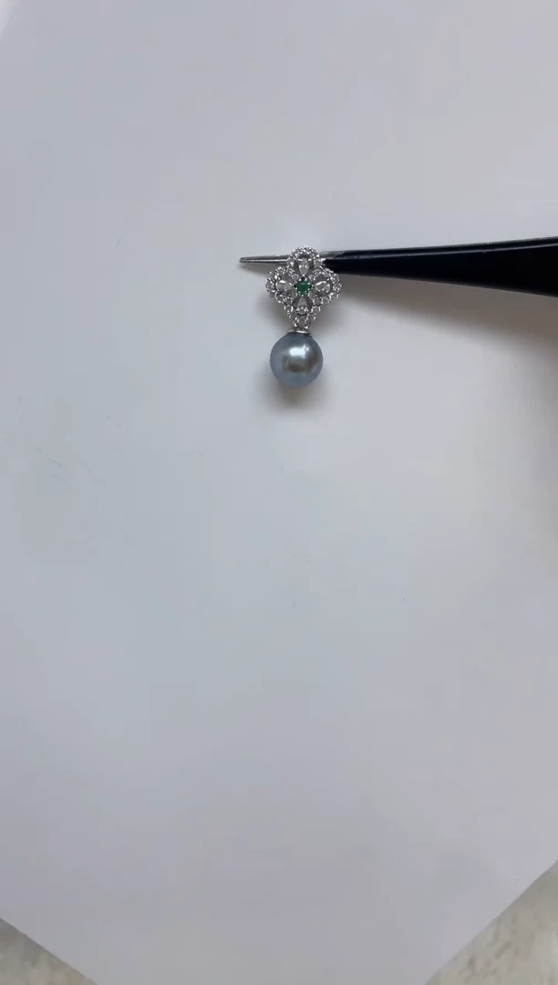 海水珍珠银S925镶嵌颈饰