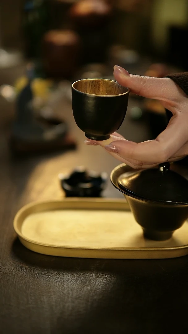 阿眠   松风舍程伟黑金品茗杯