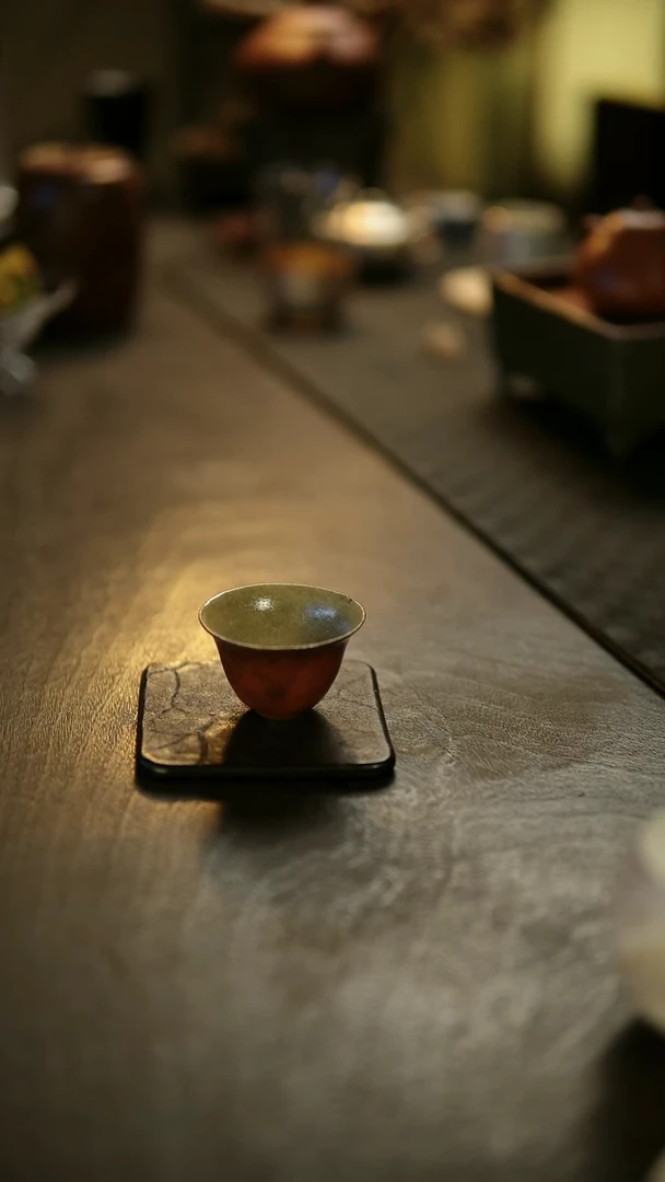 阿眠        云龙陶泥红釉单杯小