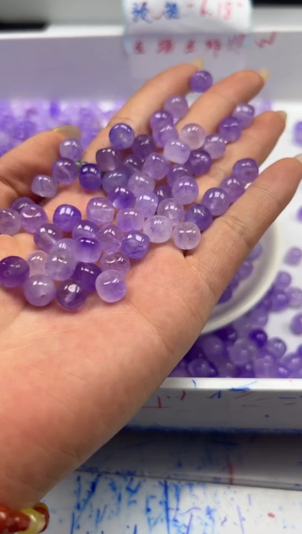 未镶嵌颈饰水晶W1772紫水晶老型8*7mm*20颗