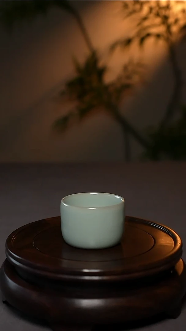 柴烧仿古釉原产地定心杯