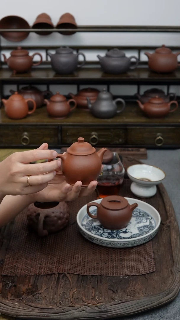 茶壶紫砂星*简笠半手135C左右红泥