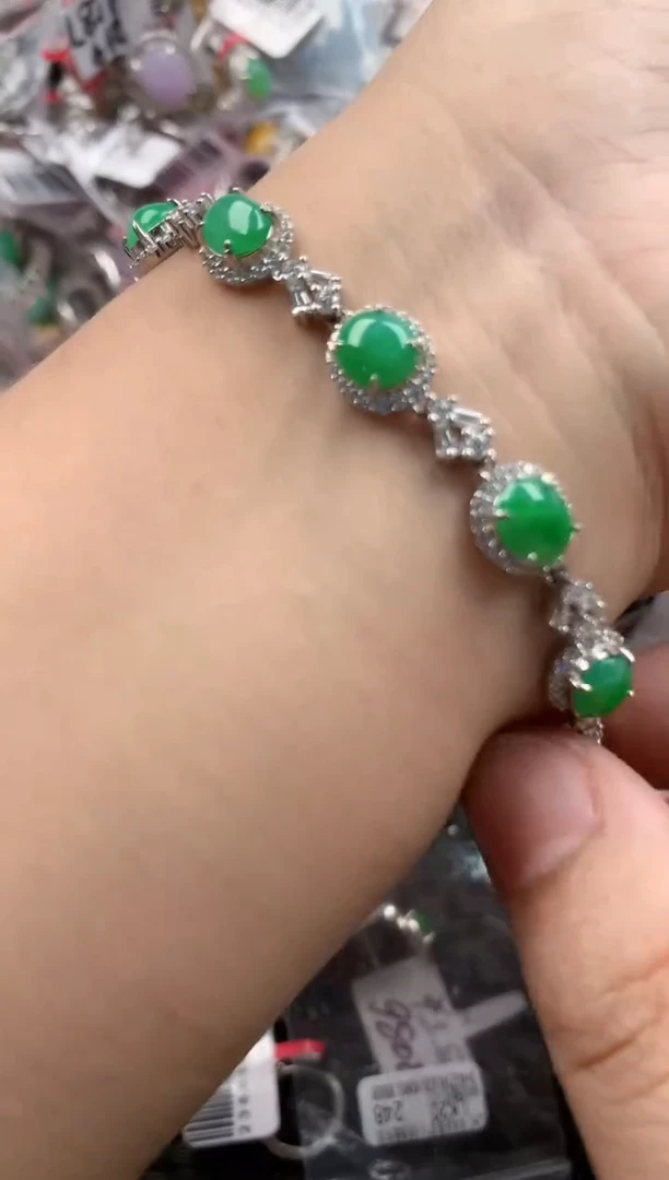 银S925镶嵌戒指翡翠13   13    9