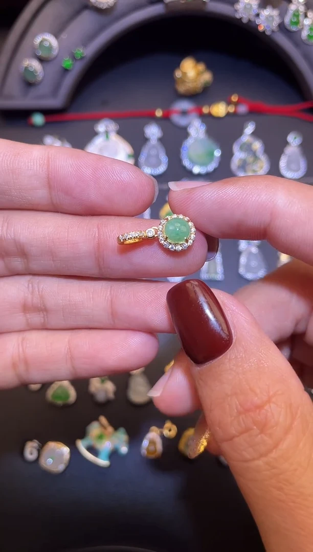 吊坠(不含链)银S925镶嵌翡翠1