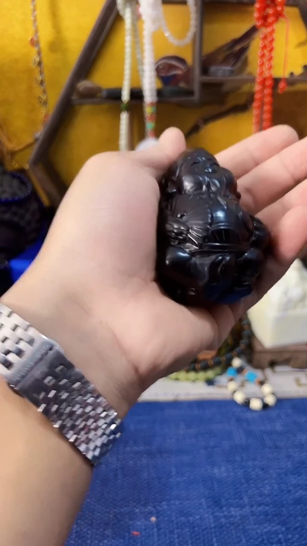 【闪购商品】和田玉（墨玉）挂件未镶嵌墨玉 米神 （飞铃文玩）