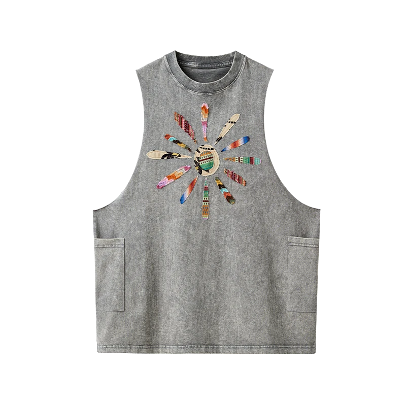 【茉舍】MICartsy 王紫珊新款灰色拼布花朵大背心 SWS183-990