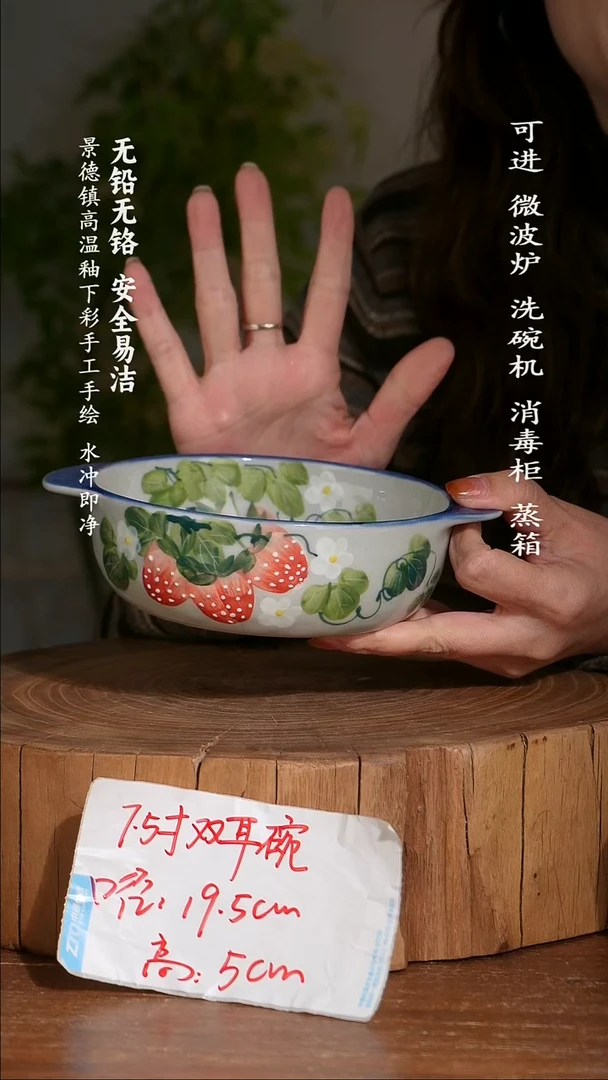 碗陶瓷景德镇高温瓷釉下彩手绘陶瓷