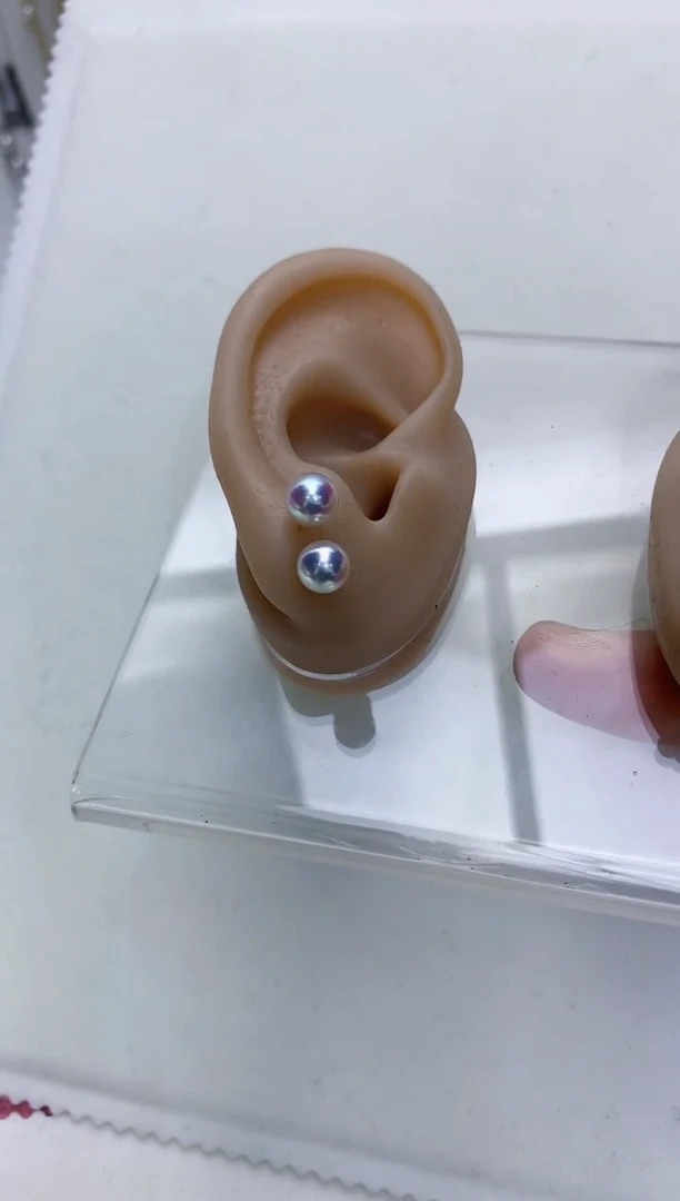 【闪购商品】海水珍珠饰品18K金镶嵌6-7素钉定制