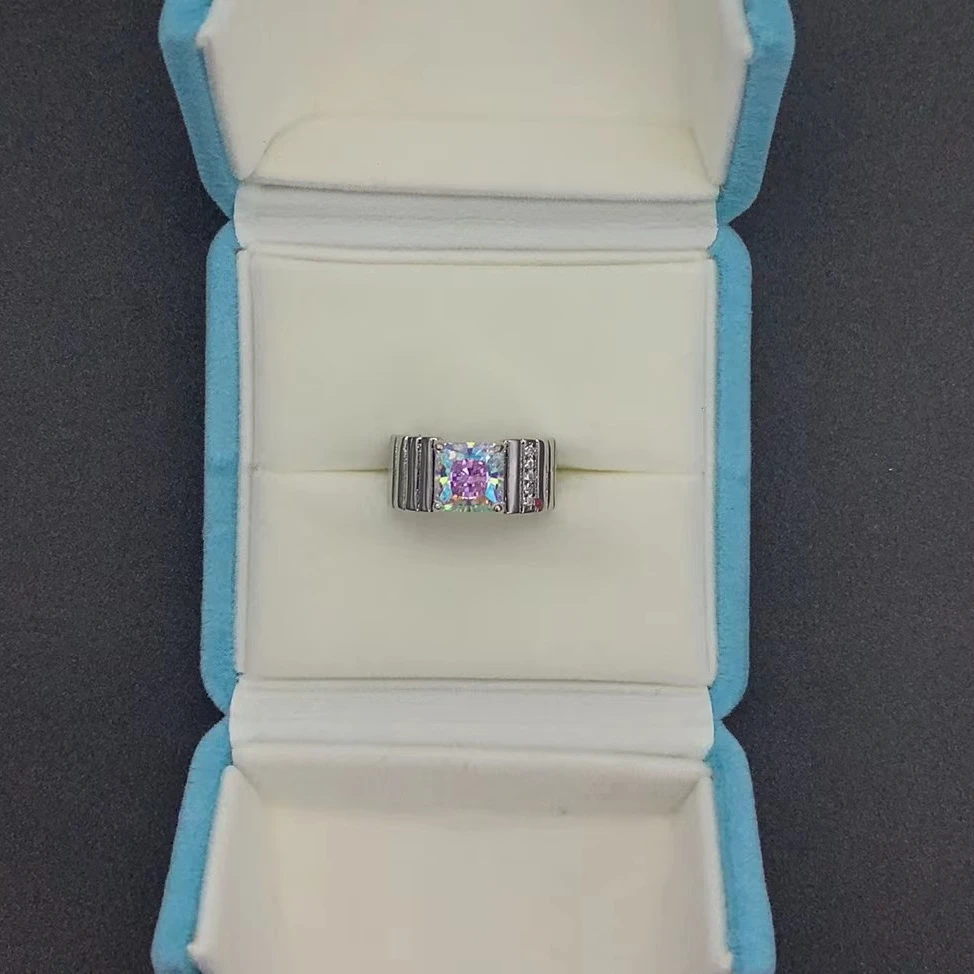 瑞福珠宝 手工镶嵌 百搭款方糖戒指 W462