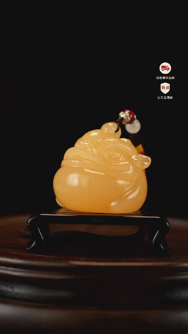 云南石金田黄大嘴金蟾手把件摆件